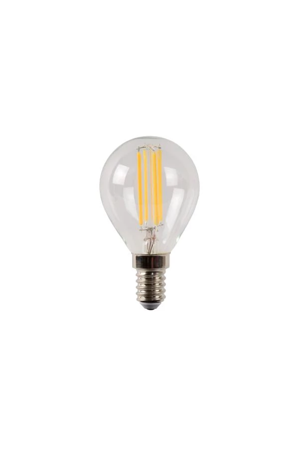 Lucide P45 - Filament lamp - Ø 4,5 cm - LED Dimb. - E14 - 1x4W 2700K - Transparant - uitgezet